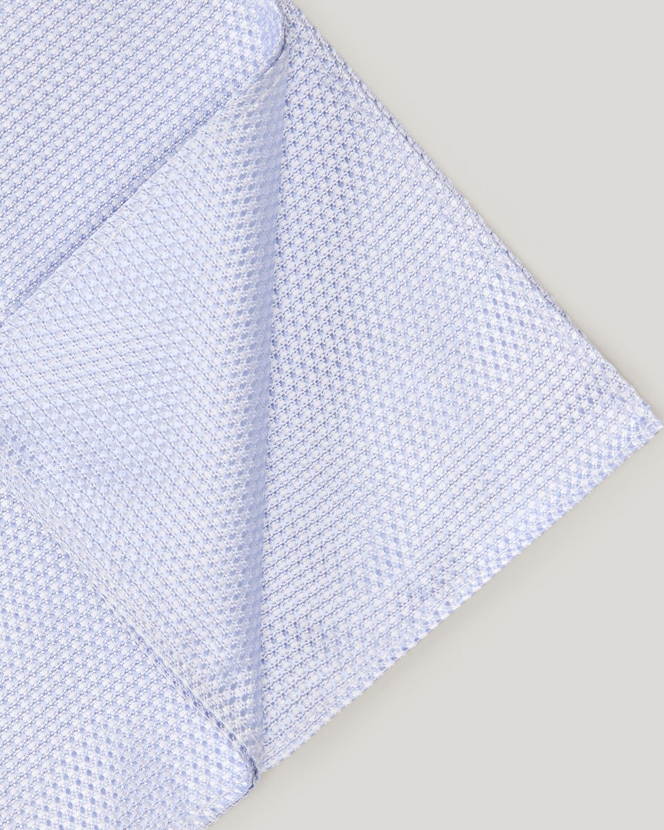 Silk Textured Two-Tone Pocket Square, Blue, hi-res